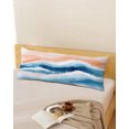 thumbnail image 2 of Orange Navy Blue Ombre Body Pillow Cover 20x54, Abstract Beach Waves Gradient Decorative Pillowcase with Zipper, Microfiber Pillow Protector, Soft Breathable Long Lumbar Pillowcases for Women, 2 of 9