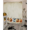 thumbnail image 4 of Funny Pumpkin Shower Curtain Set ，Waterproof Fabric Shower Curtains Boo Bat Halloween Grimace Skull Vintage Shower Curtains for Bathroom,Bathroom Decor 54x"78", 4 of 6