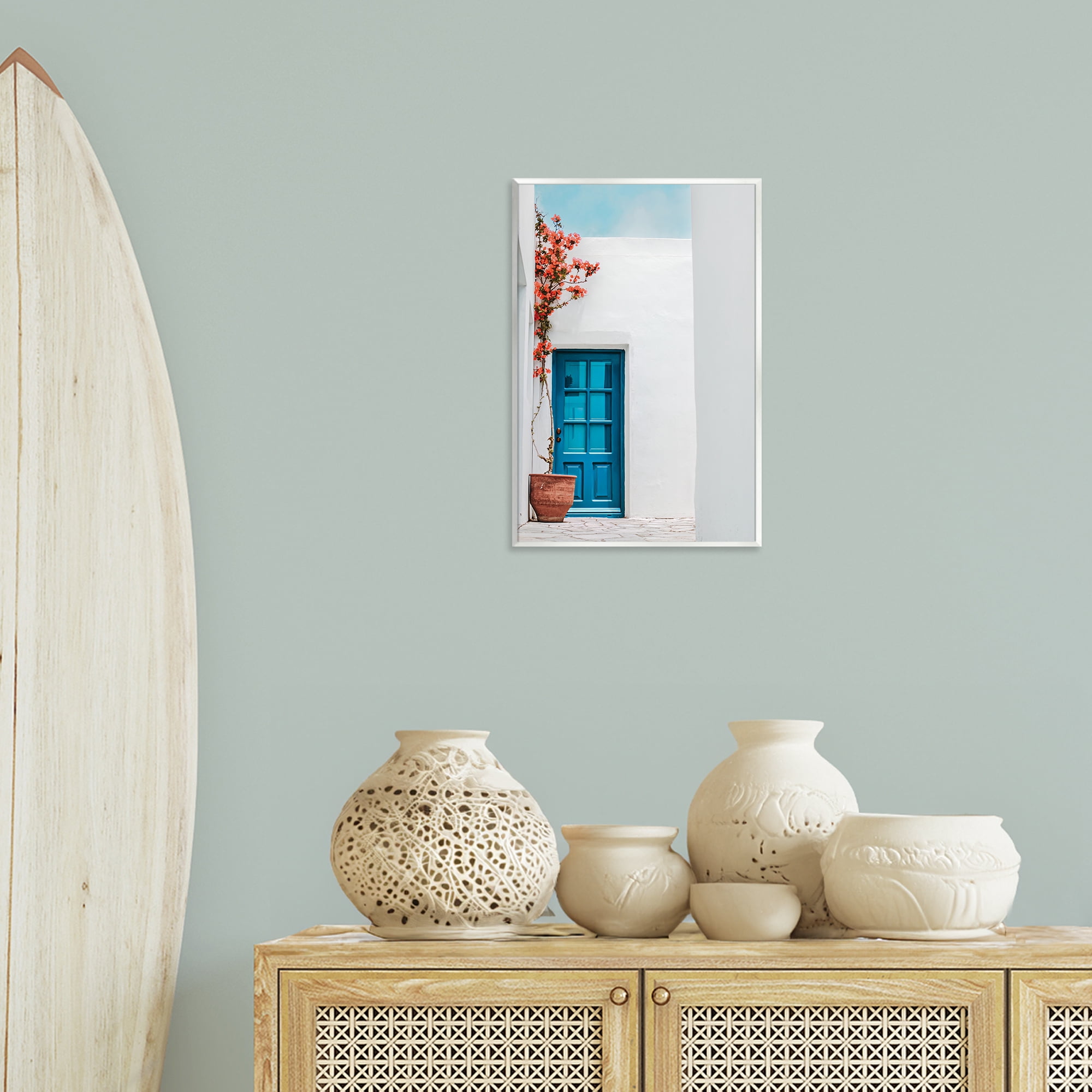 Stupell Industries Blue Villa Door Town & City Photography Unframed Art Print Wall Art, 13 x 19