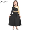 thumbnail image 2 of Girls Church Choir Costume Classical Lyrical Dance Stage Performance Dress Dancewear Bell-bottom Long Sleeve Loose Maxi Dresses4 Gong Bohan LED, 2 of 2