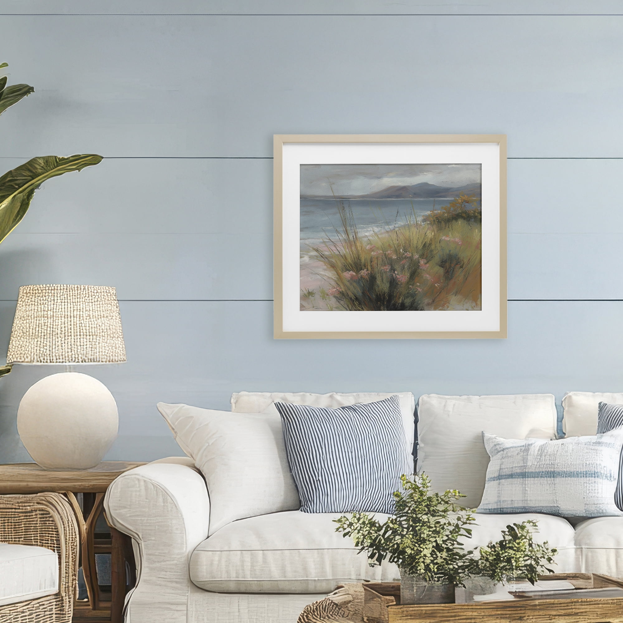 Stupell Industries The Green Valley Beach Birch Framed Print Under Glass, design by Svetlana Aleynikova