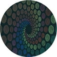 thumbnail image 1 of Ahgly Tapis Rond Lavable en Machine Intérieur Transitionnel Noir Nuit, 3 Pieds Rond, 1 of 7