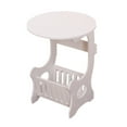 thumbnail image 3 of Mesa auxiliar, mesita de noche pequeña con espacio de almacenamiento, mesita de noche moderna, mesa auxiliar redonda, para sala de estar, dormitorio, Círculo hueco, 3 of 8