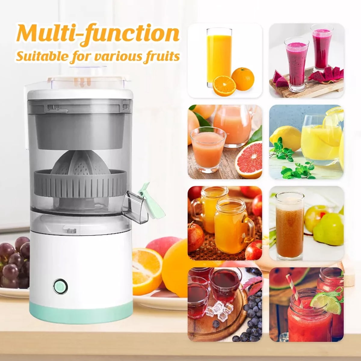 Citrus Juicer Machines Rechargeable - Portable Juicer with USB for Orange, Lemon, Grapefruit