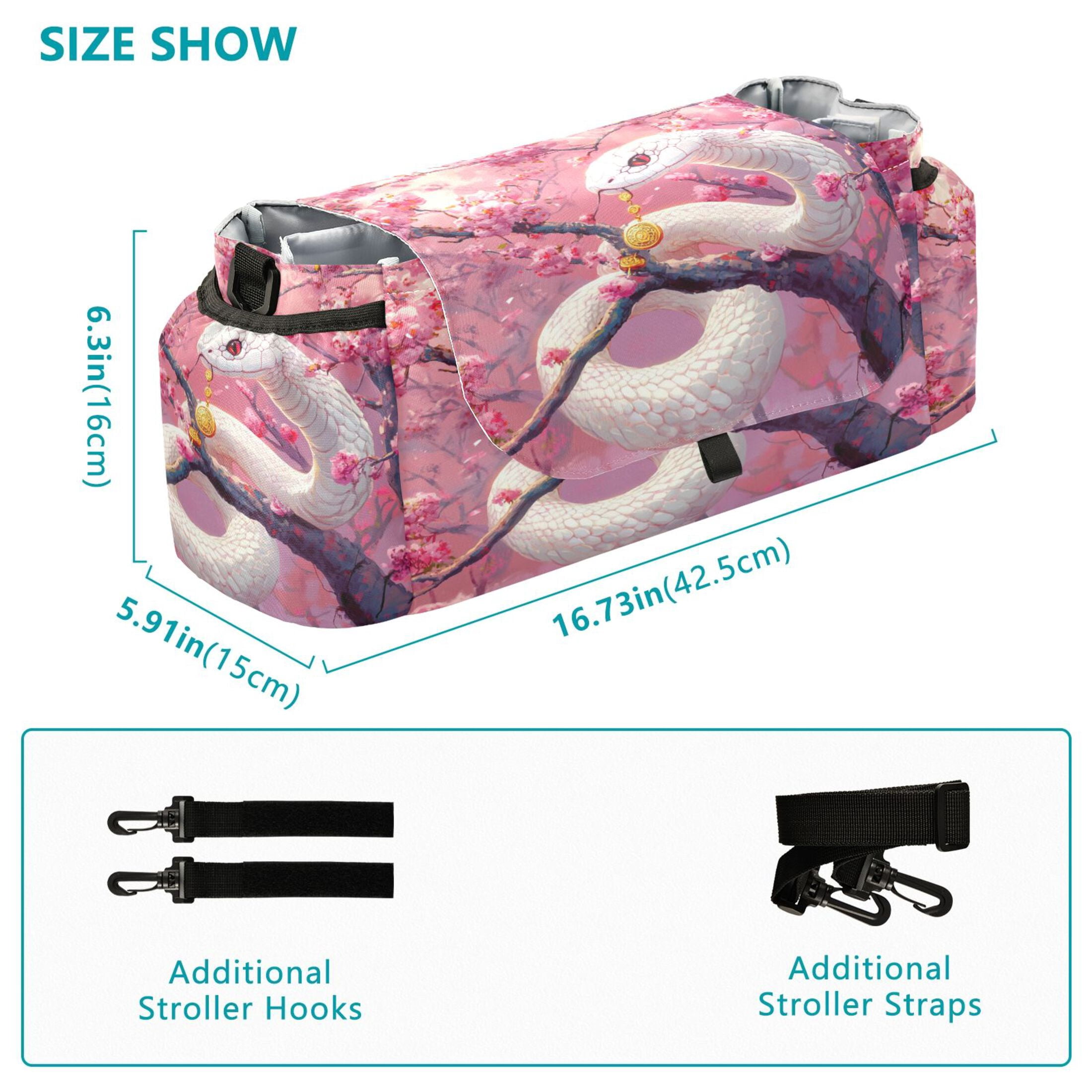DIXRUYEE Stroller Organizer Serpent in Bloom Printed