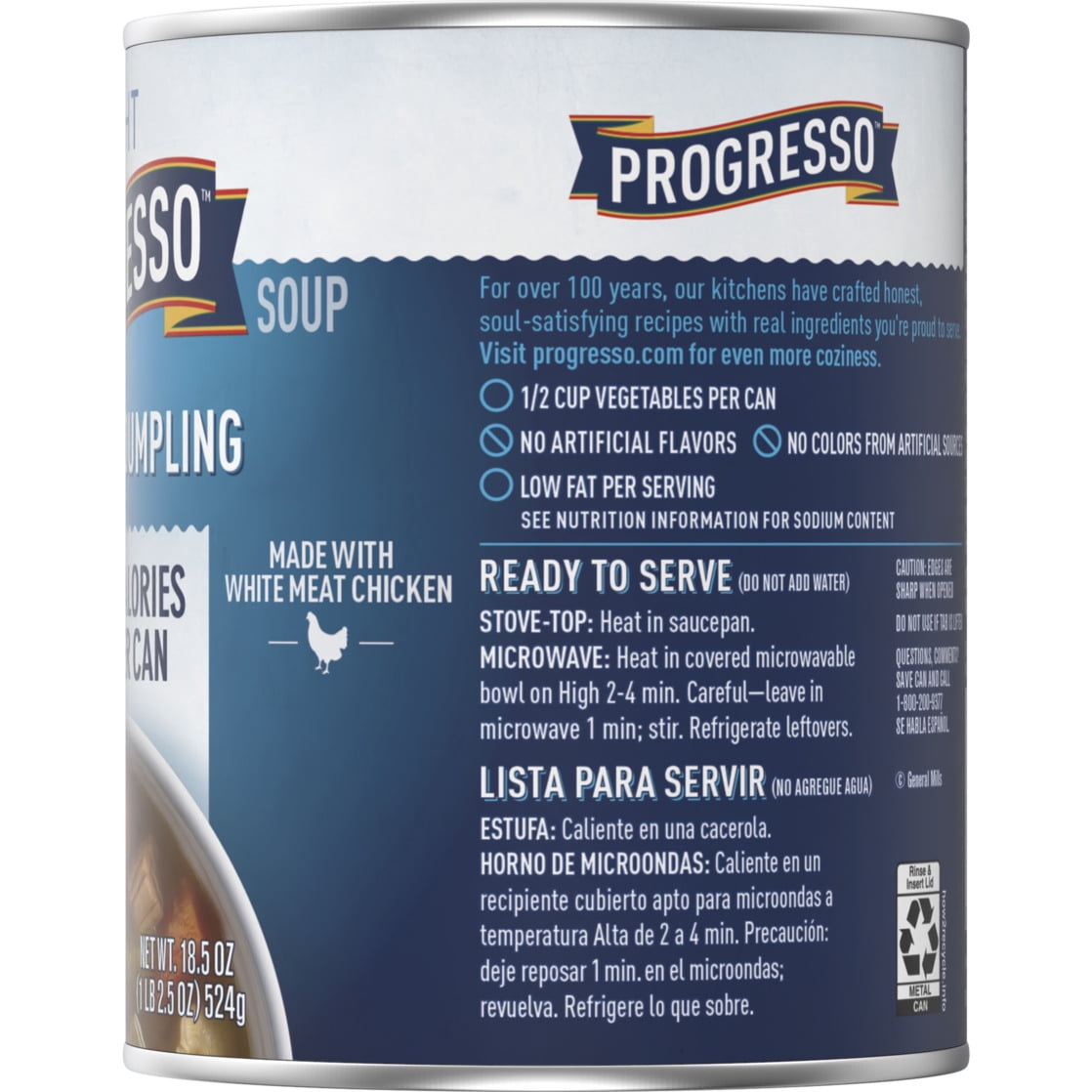 (12 pack) Progresso Light Canned Soup, Chicken and Dumpling Soup, 18.5 oz