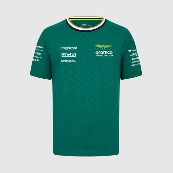 Aston Martin F1 Team Mens Driver Fernando Alonso Driver Green T-Shirt 2024