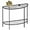 Gray Glass, variant on Console Table 2 Tier Narrow Entryway Table with Storage Shelves Half Moon Sofa Couch Table Small Entry Way Tables for Living Bedroom Hallway Office Easy Assembly, Oak White
