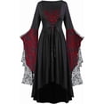 thumbnail image 2 of Witch Dress for Women Lace Square Neck Batwing Sleeve Halloween Dresses Adult Gothic, 2 of 5