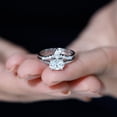 thumbnail image 4 of Kalapi Jewel 14K White Gold Plated 1.6 Ct Oval Cut Moissanite Ring Set - Exquisite Engagement Ring Set for Women - Timeless Bridal Jewelry - Gifts for Weddings or Special Occasions, 4 of 4
