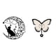 thumbnail image 1 of Escultura De Pared De Gato Negro Místico Con Luna Y Detalles De Mariposa. Decoración única De Metal Y Acrílico Para Amantes De Los Gatos Y Espacios De Granja Modernos., 1 of 8
