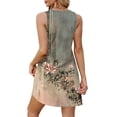 thumbnail image 5 of WTOBBY Women's Fashion Casual Printed V-Neck Button Vest Sleeveless Dress with Pocket, Floral Print Design for Summer Outfits, Perfect for Beach and Holiday Vacations,Army Green L, 5 of 5