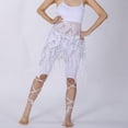 thumbnail image 3 of Triangle Sequin Fringe Mesh Dance Class Hip Scarf Scarves Wrap Belt Skirt White, 3 of 5