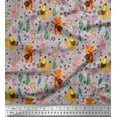 thumbnail image 1 of Soimoi Rayon Fabric Floral,Musical Instruments & Animals Cartoon Print Fabric by Yard 56 Inch Wide, 1 of 3