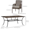 thumbnail image 3 of Outsunny Patio Dining Set, Cushioned Chairs & Glass Top Table, 7PC, Beige, 3 of 10