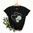 thumbnail image 4 of Posijego Valentines Day T-Shirt for Women Floral Heart Printed Short Sleeve Graphic Tees Spring Casual Summer Tunic Tops, 4 of 5