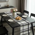 thumbnail image 2 of Sage Green Black Plaid Table Runner 48 Inches Long, Farmhouse Green Black Checkered Kitchen Coffee Dining Table Decoration for Home Party Birthday Wedding Home Decor 13x48 Inches, 2 of 8