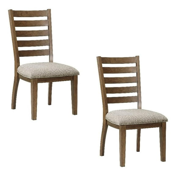 Trea 23 Inch Side Dining Chairs Set of 2- Ladder Back-  Cushioned Seat