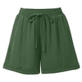 thumbnail image 4 of HKYNLAG Linen Shorts for Women Summer Drawstring Elastic Waist Shorts Dressy Casual with Pockets Boho Beach Shorts 2026 Green 2XL, 4 of 4