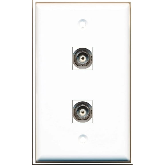 RiteAV - 2 Port BNC Wall Plate - Bracket Included