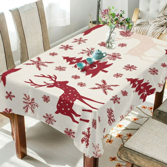 BZSMCE Square Tablecloth Joyful Christmas Pattern Pattern Tableclothes