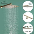 thumbnail image 4 of Boyel Living 3-Function Shower System with Waterfall Tub Spout and Handheld Shower Brushed Gold 12 in Square Wall Mount Shower Head with Pre-Embedded Valve, 4 of 7