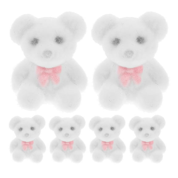 DRAFIDEEP 6Pcs Mini Bears Bulk White Decorative Item for Valentine S Day and Baby Showers