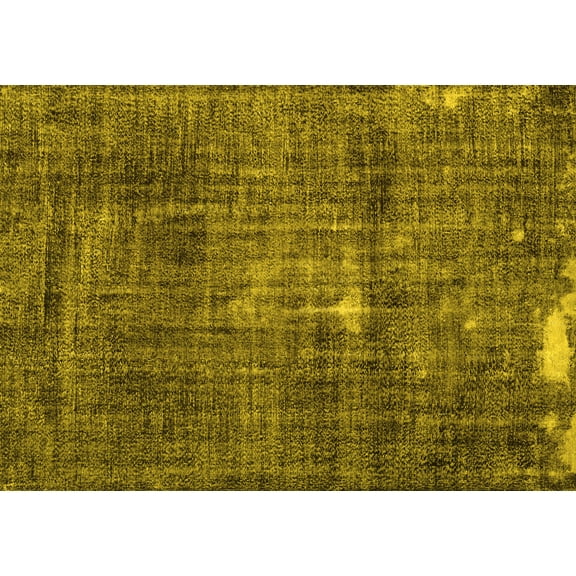 Ahgly Company Machine Washable Indoor Rectangle Persian Yellow Traditional Area Rugs, 5' x 7'
