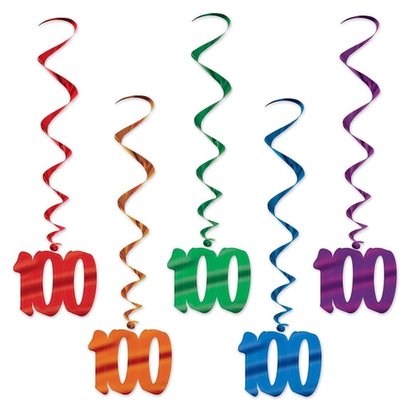 Beistle Birthday Party '100' Whirls (Case of 30)