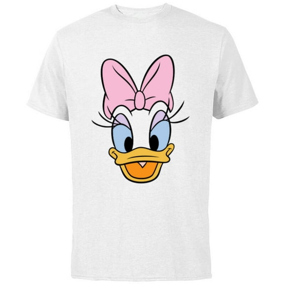Disney Daisy Duck Big Face - Short Sleeve Cotton T-Shirt for Adults -Customized-White