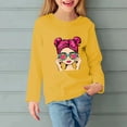 thumbnail image 5 of Little Girl Sweatshirts Size 6 Fashion Graphic Long Sleeve Casual Cotton Shirt 3-11T Kids Fall Pullover Top, Yellow, 3 Years, 5 of 5