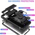 thumbnail image 6 of Design for Google Pixel 8 Pro Phone Case with Screen Protector Ring Holder Kickstand Heavy Duty Rugged Shockproof Military Grade Bumper Protective Cover for Women Men Girls 6.7 inch Black, 6 of 14