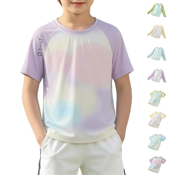 Girls Swim Rash Guard Short Sleeve Unisex Sun Shirts Boys Active Shirts Quick Dry Shirt Boys Summer Clothes 11-12 Years