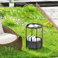thumbnail image 5 of Small Side Table, Mini Round End Table, Tray Table with Fabric Storage Basket, Modern Nightstand for Living Room, Bedroom, Patio, Small Space, Black, 5 of 5