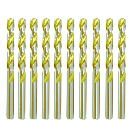

Max-Craft HSS Drill Bit Set Titanium Jobber Twist 10Pcs 13/64 Inch