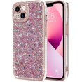 thumbnail image 1 of wonima44 for iPhone 13 Case Glitter, Luxury Shiny Bling Sparkly Phone Cover with Crystal Diamonds Rhinestone for Women Girls Soft TPU Slim Shockproof Protective Phone Case for iPhone 13 6.1", Pink, 1 of 1