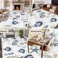thumbnail image 3 of Rectangle Rug 6x9ft Area Rug, Nautical Starfish Shell Conch Area Rugs for Living Room Bedroom, Vintage Stamp Anchor Floor Mat Non-Slip Non-Shedding Carpet Indoor Accent Rugs, 3 of 9