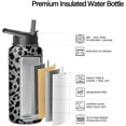 thumbnail image 3 of 40oz Mushroom Water Bottle with Handle and Flip Straw, Sports Stainless Steel Insulated Cup Travel Coffee Mug Tumbler, Birthday Mothers Day Chritmas Gifts for Women, 3 of 6