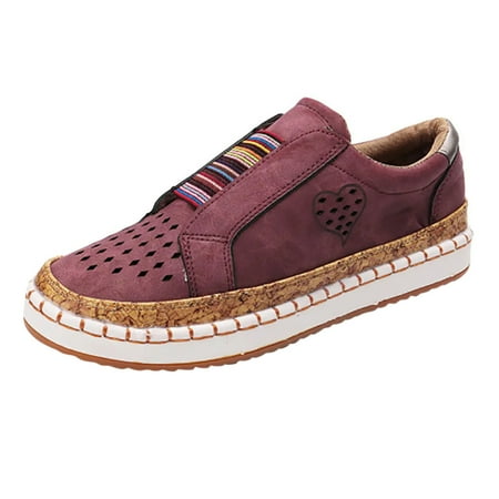 

Sneakers For Women Sneakers For Women Ladies Fashion Casual Hollow Out Round Toe Slip On Flat Shoes Sneakers Skate Shoes Women S Fashion Sneakers Pu Wine 40