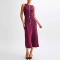 thumbnail image 5 of Mifsaly Ribbed Knit Dress for Women Sleeveless Button Front Elegant Dresses Work Business Casual Versatile Daily Wear Outfits 2026 M, 5 of 7