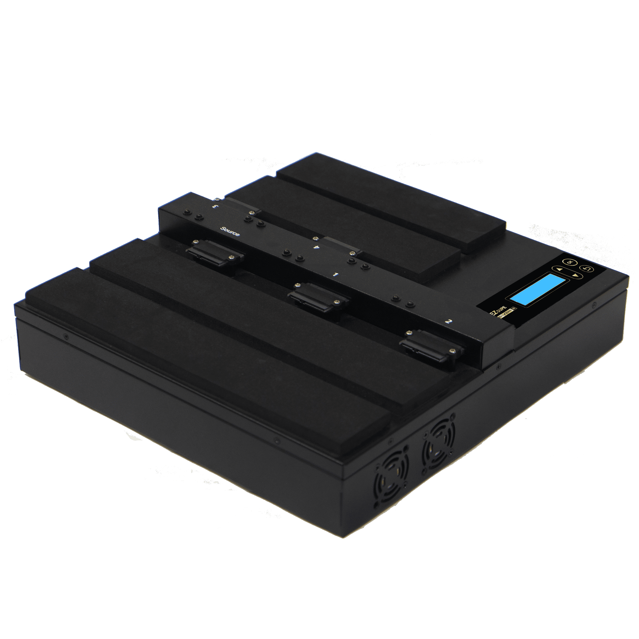 EZ Dupe 1 to 4 HD Cyclone 600 Flatbed Hard Drive Duplicator - 36GB/Min - Hard Drive Disk Copier and DoD Sanitizer/Eraser for SATA 3.5" HDD Disk & 2.5" SSD Solid State Drives 600MB/Sec (DM-HS3-HDD04)