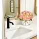 thumbnail image 4 of Flores artificiales Hollyone Hydrangea con jarrón de cristal rosa y verde, 4 of 7