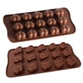 thumbnail image 5 of Fiaya Women Valentines Day Heart Chocolate Mold, 1pc 15 Cavity Heart Shape Silicone Tray Mold, Mini Love Mould for Candy Cake Topper Soap Wax Making Party Supplies, 8.07×4.13inch-Coffee, 5 of 5