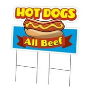 SignMission C-DC-2436-DS-Hot Dogs All Beef 24 x 36 in. Yard Sign & Stake - Hot Dogs All Beef