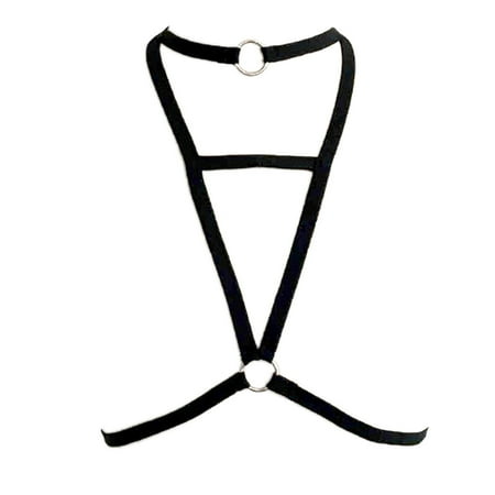 

LONKITO Alluring Women Cage Bra Elastic Cage Bra Strappy Hollow Out Bra Bustier Black M