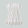 thumbnail image 4 of LIIPEE Cartoon Graphic Nightgown For Girls Short Sleeve Summer Lightweight Ruffle Sleepwear Dress Kids Loose Breathable Cute Daily Homewear,2-3 Years, 4 of 5