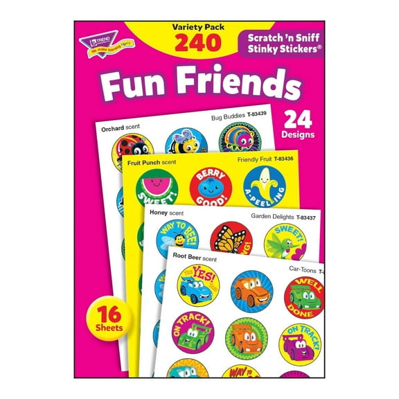 TREND Fun Friends Stinky Stickers Variety Pack, 240 ct.