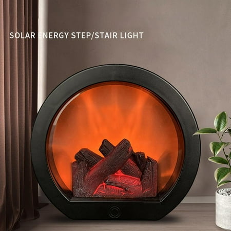 

EDFRWWS LED Fireplace Lantern Lamps Living Room Flame Christmas Night Light (D)