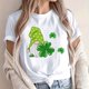 thumbnail image 4 of Puntoco Liquidación de camisetas cortas para mujer Camiseta de manga corta con cuello redondo y estampado informal a la moda para mujer, 4 of 5