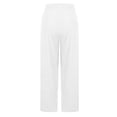 thumbnail image 4 of ZHYou No Boundarie Corduroy Sweatpants for Women Wide Leg Texture Drawstring Baggy High Waisted Pants with Pockets,White,Size L, 4 of 9
